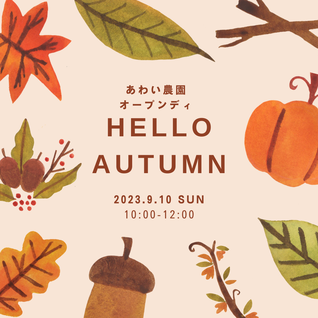 9月あわい農園オープンディ開催します!